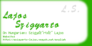 lajos szigyarto business card